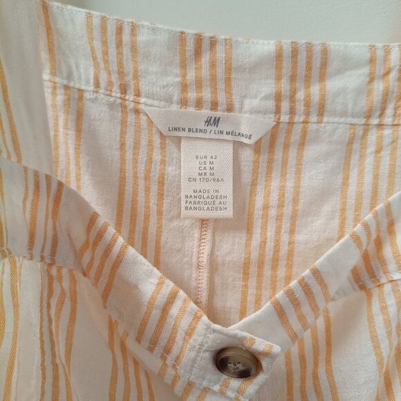 2/$20 Linen Cotton Blend Orange Stripe Button Vest Camisole Top, Woman Medium - Picture 9 of 12
